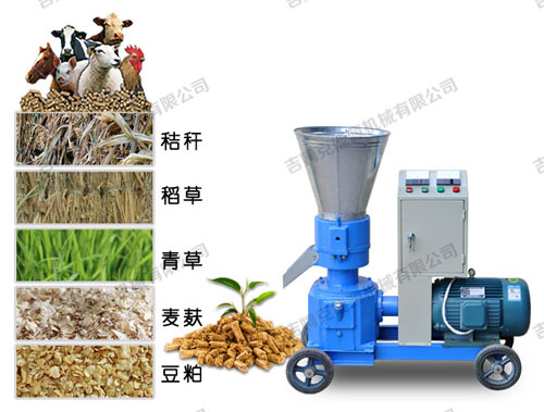 小型顆粒飼料機(jī)加工出來的顆?？商岣呱蟛墒沉?避免挑食 營養(yǎng)全面 牲畜喜愛吃